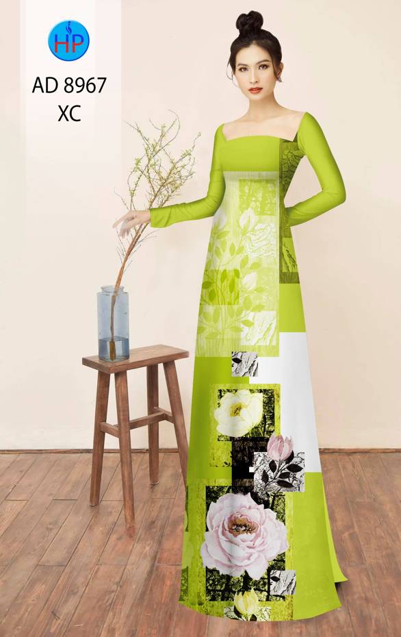 Vải Áo Dài Hoa In 3D Kiểu Mới AD 8967 39 Vải Áo Dài Hoa In 3D Kiểu Mới AD 8967