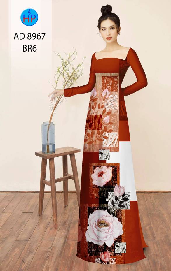Vải Áo Dài Hoa In 3D Kiểu Mới AD 8967 40 Vải Áo Dài Hoa In 3D Kiểu Mới AD 8967