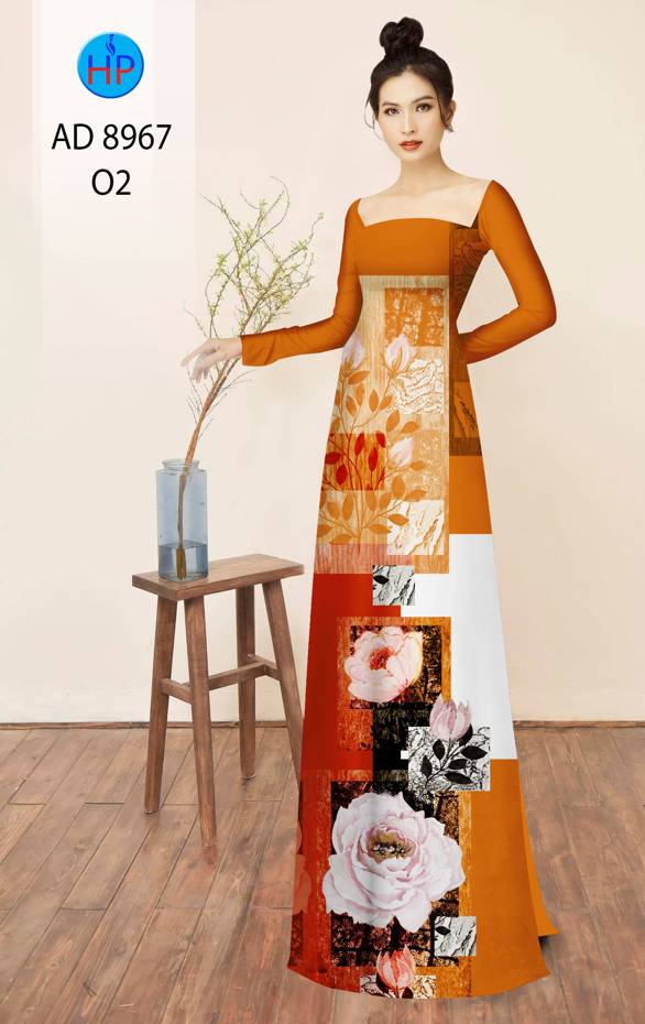 Vải Áo Dài Hoa In 3D Kiểu Mới AD 8967 43 Vải Áo Dài Hoa In 3D Kiểu Mới AD 8967