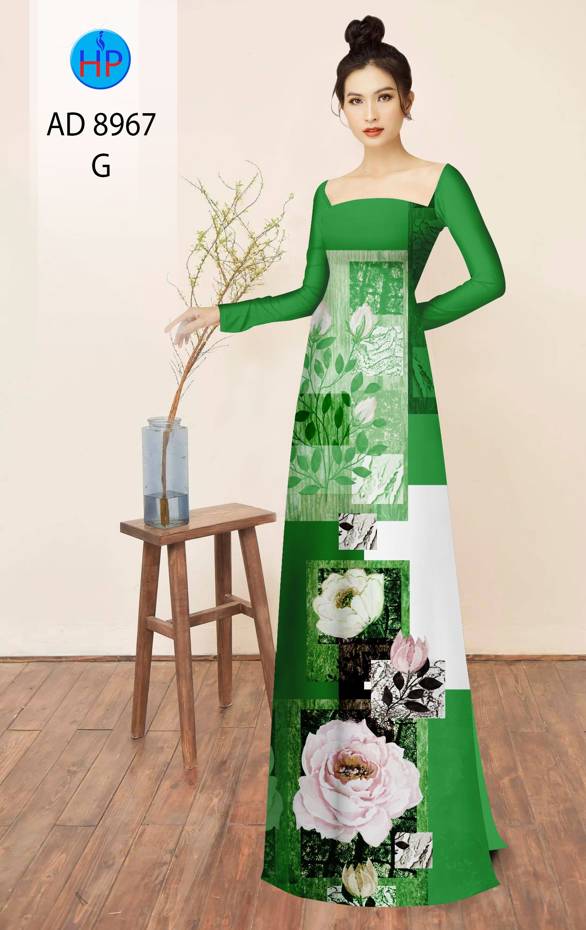 Vải Áo Dài Hoa In 3D Kiểu Mới AD 8967 49 Vải Áo Dài Hoa In 3D Kiểu Mới AD 8967