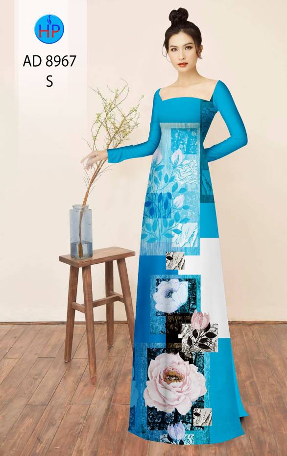Vải Áo Dài Hoa In 3D Kiểu Mới AD 8967 52 Vải Áo Dài Hoa In 3D Kiểu Mới AD 8967