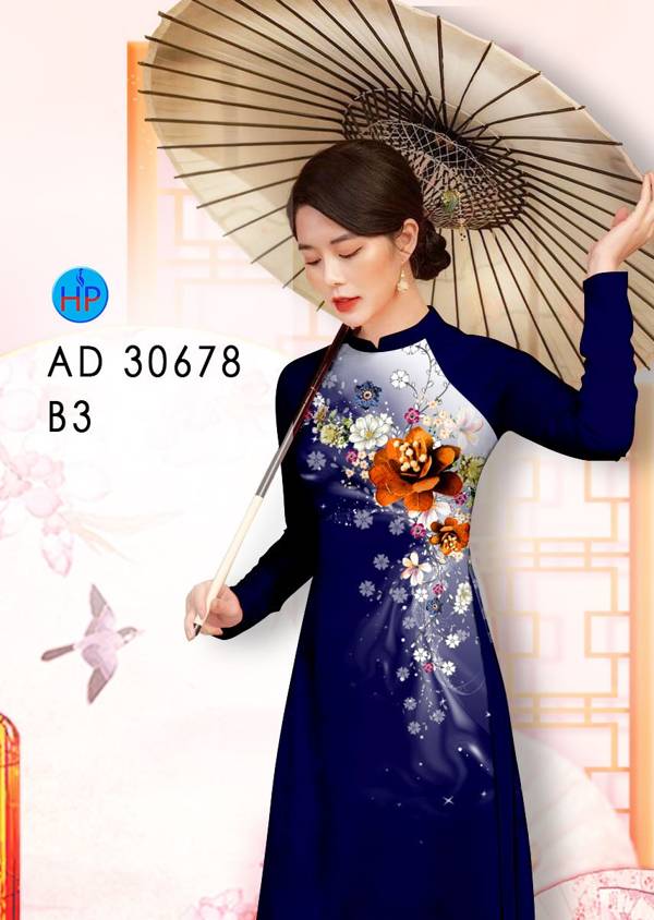 Vải Áo Dài Hoa In 3D Mới Ra AD 30678 40 Vải Áo Dài Hoa In 3D Mới Ra AD 30678
