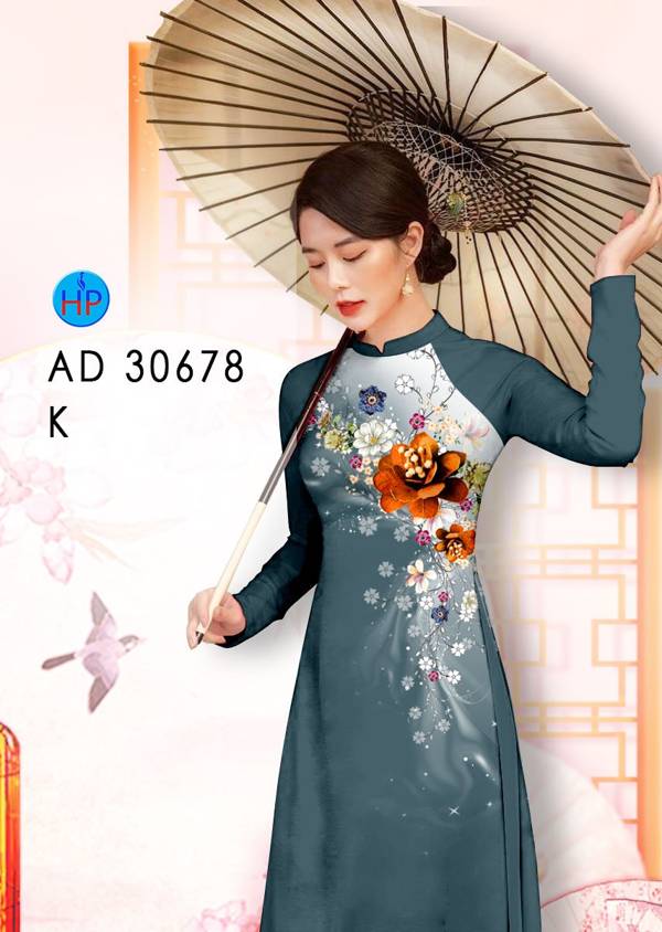 Vải Áo Dài Hoa In 3D Mới Ra AD 30678 42 Vải Áo Dài Hoa In 3D Mới Ra AD 30678