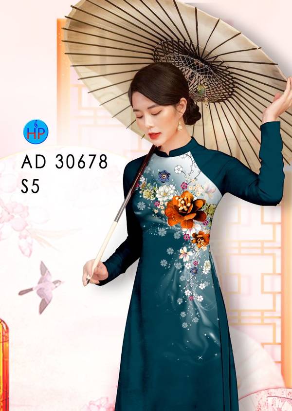Vải Áo Dài Hoa In 3D Mới Ra AD 30678 50 Vải Áo Dài Hoa In 3D Mới Ra AD 30678