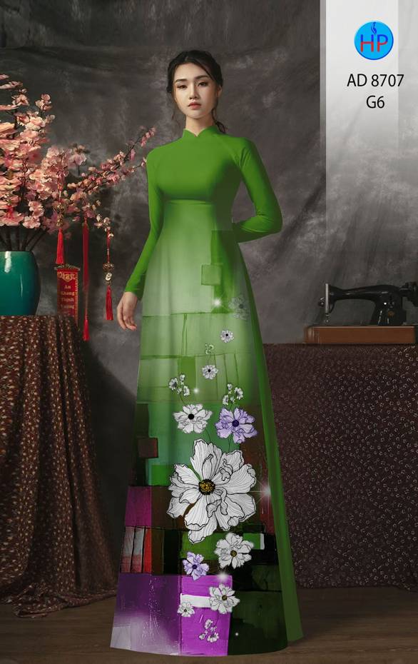Vải Áo Dài Hoa In 3D Vừa Ra AD 8707 39 Vải Áo Dài Hoa In 3D Vừa Ra  AD 8707