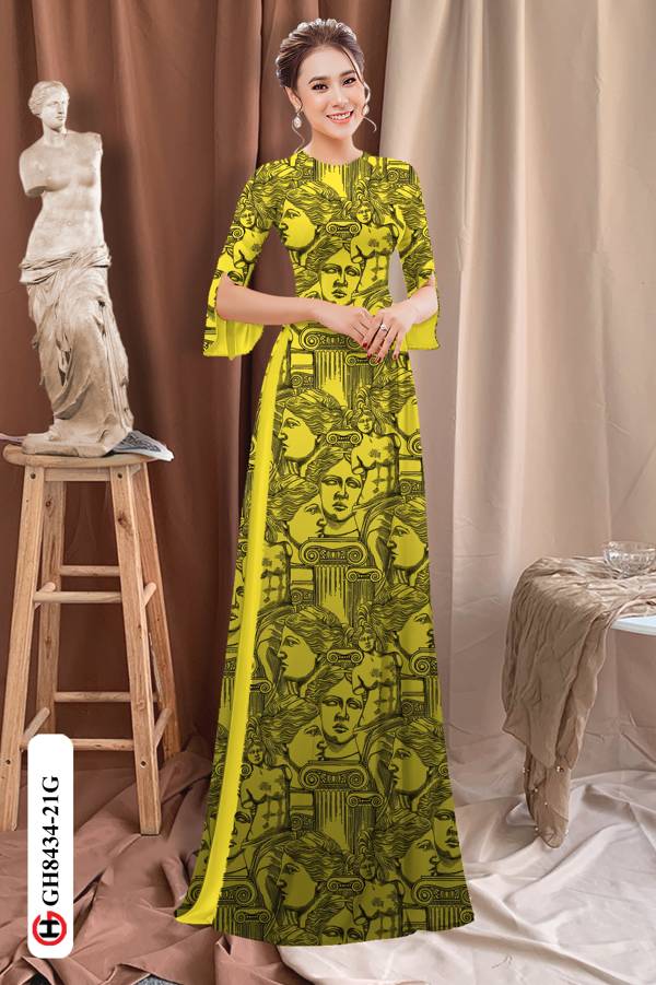 Vải Áo Dài Hoa Văn Độc Đáo Kiểu Mới AD GH8434