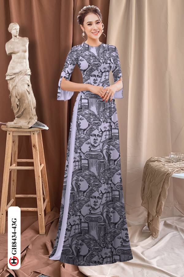 Vải Áo Dài Hoa Văn Độc Đáo Kiểu Mới AD GH8434