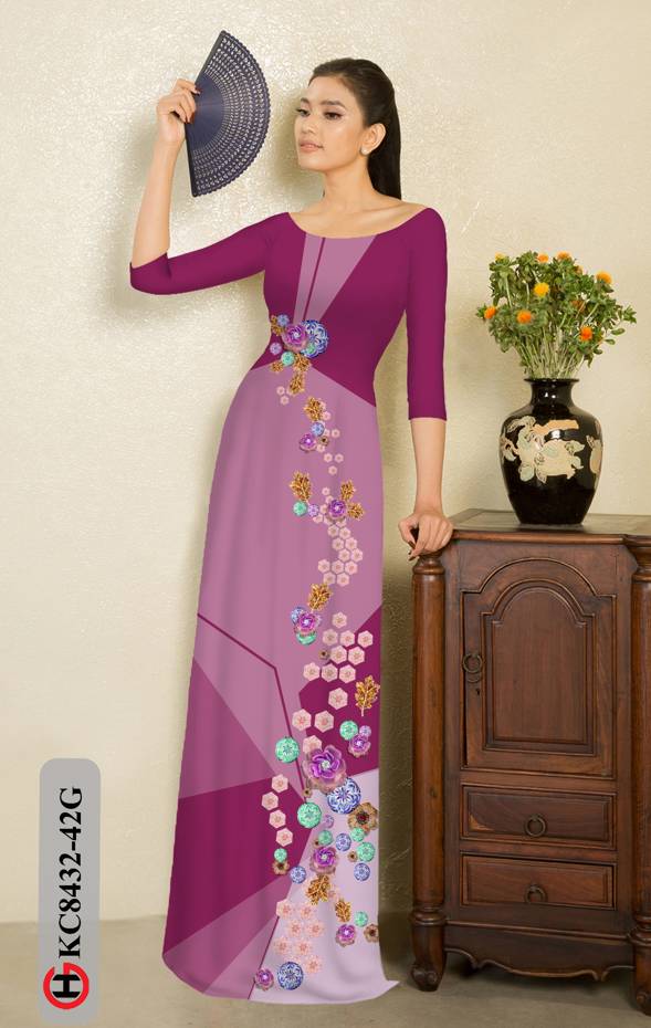 Vải Áo Dài Hoa Hồng Độc Đáo AD KC8432