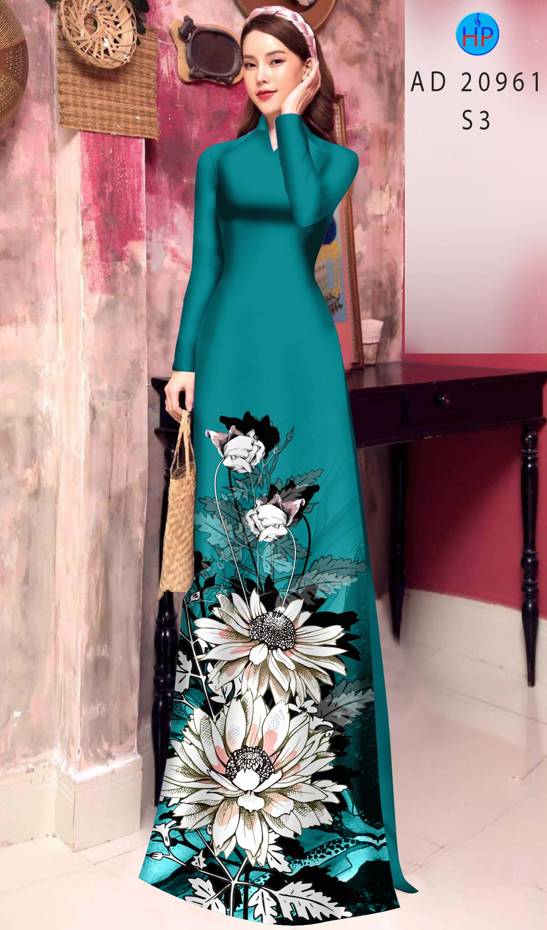Vải Áo Dài Hoa Hướng Dương Mới Ra AD 20961