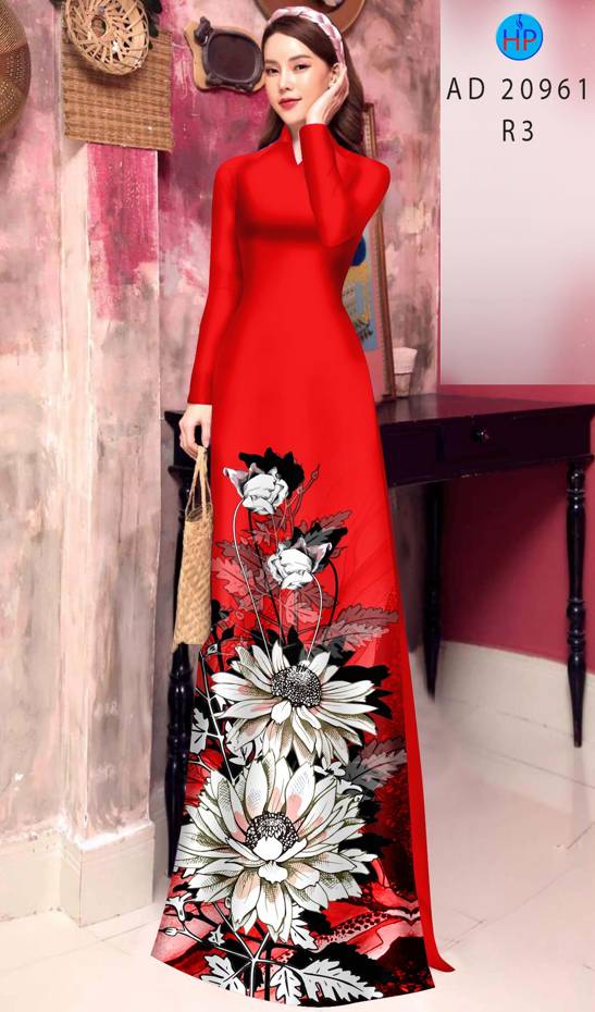 Vải Áo Dài Hoa Hướng Dương Mới Ra AD 20961
