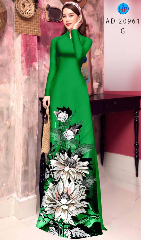 Vải Áo Dài Hoa Hướng Dương Mới Ra AD 20961