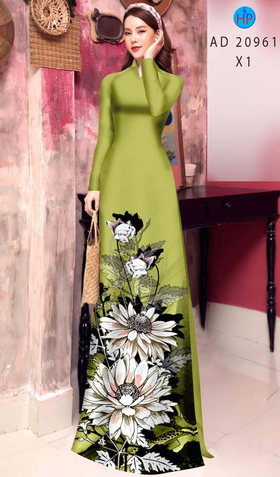 Vải Áo Dài Hoa Hướng Dương Mới Ra AD 20961