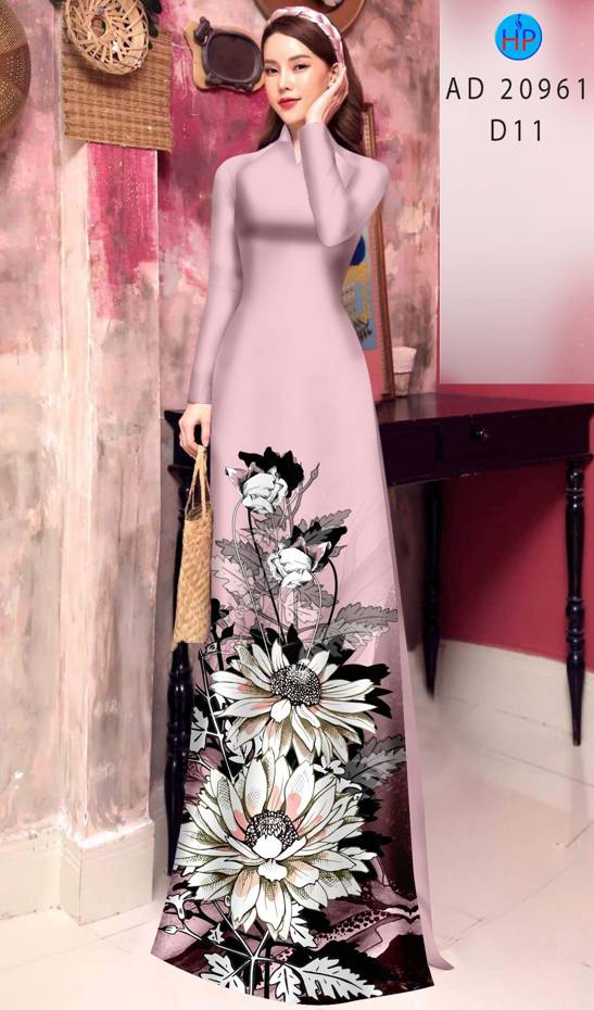 Vải Áo Dài Hoa Hướng Dương Mới Ra AD 20961