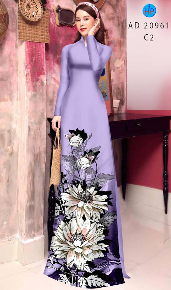 Vải Áo Dài Hoa Hướng Dương Mới Ra AD 20961