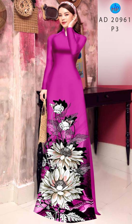 Vải Áo Dài Hoa Hướng Dương Mới Ra AD 20961