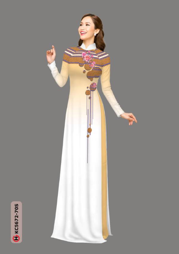 Vải Áo Dài Hoa In 3D Độc Đáo AD KC5672 34 Vải Áo Dài Hoa In 3D Độc Đáo AD KC5672