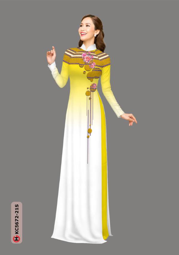 Vải Áo Dài Hoa In 3D Độc Đáo AD KC5672 38 Vải Áo Dài Hoa In 3D Độc Đáo AD KC5672