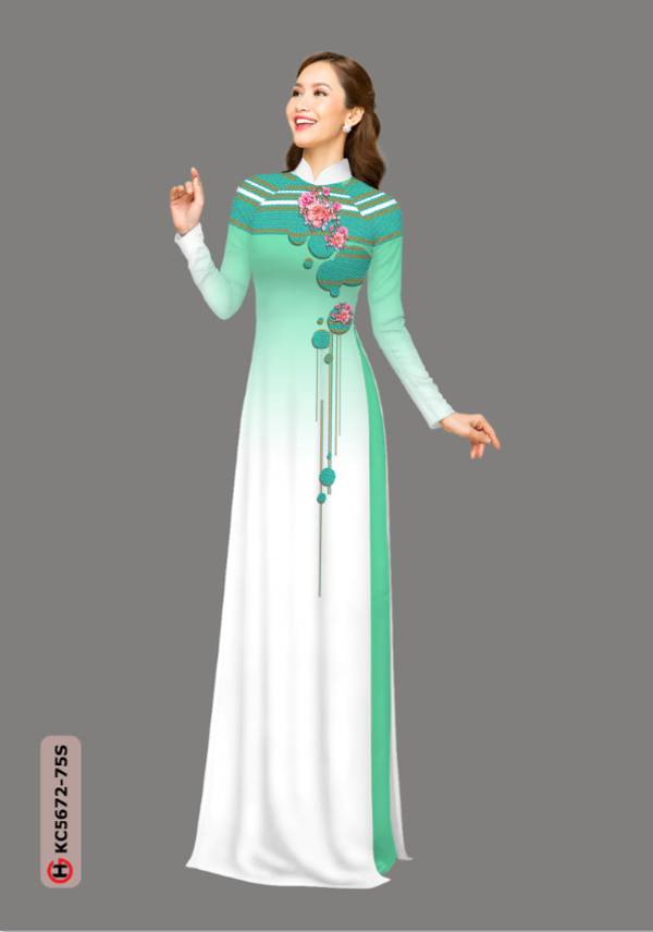 Vải Áo Dài Hoa In 3D Độc Đáo AD KC5672 36 Vải Áo Dài Hoa In 3D Độc Đáo AD KC5672