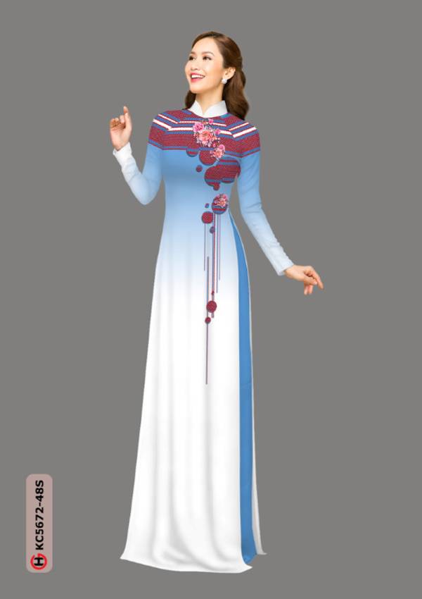 Vải Áo Dài Hoa In 3D Độc Đáo AD KC5672 42 Vải Áo Dài Hoa In 3D Độc Đáo AD KC5672