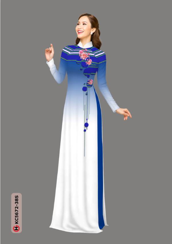 Vải Áo Dài Hoa In 3D Độc Đáo AD KC5672 40 Vải Áo Dài Hoa In 3D Độc Đáo AD KC5672