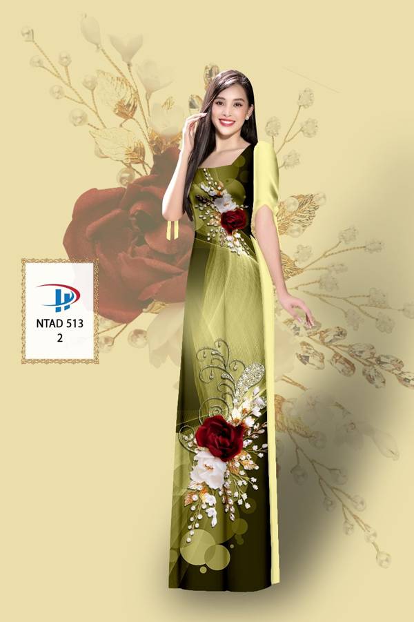 Vải Áo Dài Hoa Hồng Mới Ra AD NTAD513