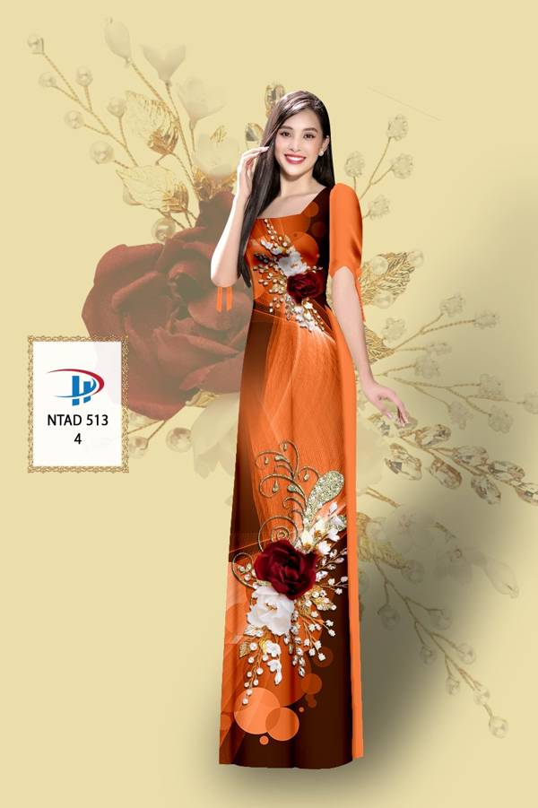 Vải Áo Dài Hoa Hồng Mới Ra AD NTAD513