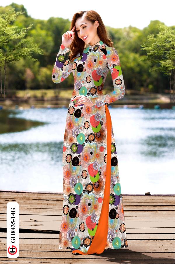 Vải Áo Dài Hoa Đều Mới Ra AD GH8435