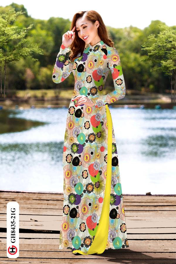 Vải Áo Dài Hoa Đều Mới Ra AD GH8435