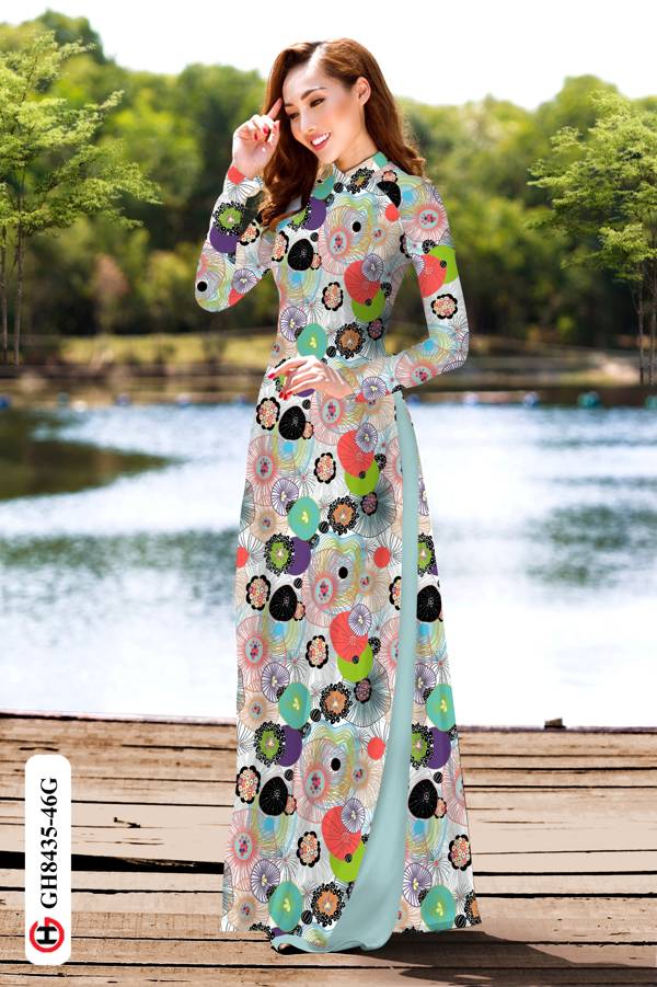 Vải Áo Dài Hoa Đều Mới Ra AD GH8435
