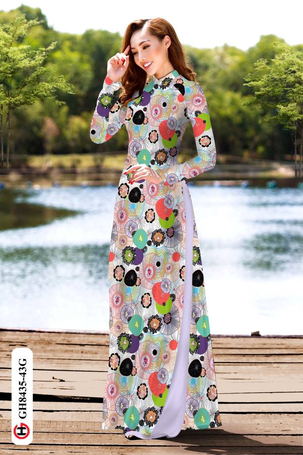 Vải Áo Dài Hoa Đều Mới Ra AD GH8435