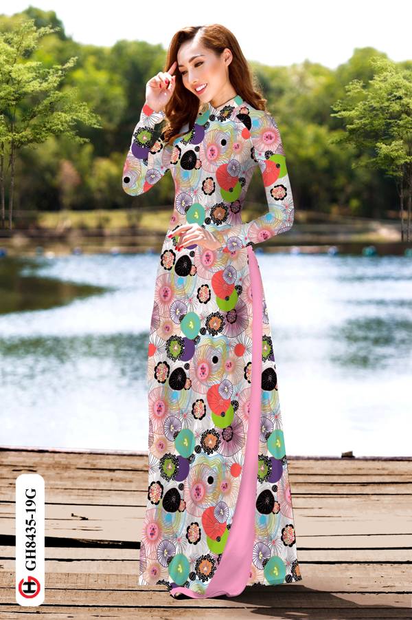 Vải Áo Dài Hoa Đều Mới Ra AD GH8435