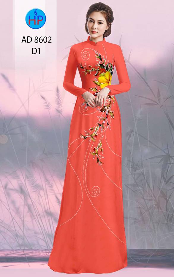 Vải Áo Dài Hoa In 3D Kiểu Mới AD 8602 49 Vải Áo Dài Hoa In 3D Kiểu Mới AD 8602