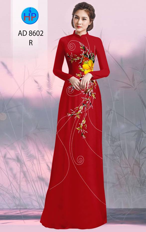 Vải Áo Dài Hoa In 3D Kiểu Mới AD 8602 52 Vải Áo Dài Hoa In 3D Kiểu Mới AD 8602