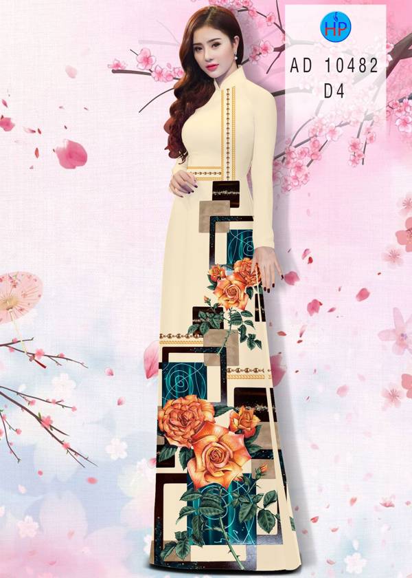 Vải Áo Dài Hoa Hồng Độc Đáo AD 10482