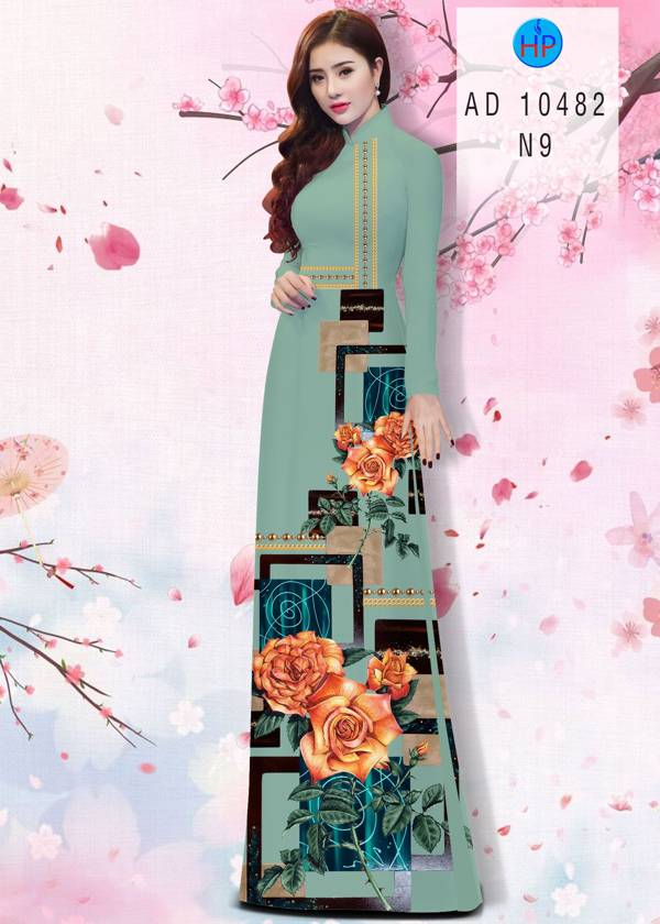 Vải Áo Dài Hoa Hồng Độc Đáo AD 10482