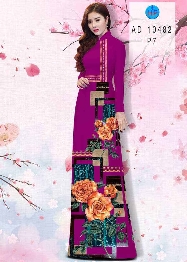 Vải Áo Dài Hoa Hồng Độc Đáo AD 10482