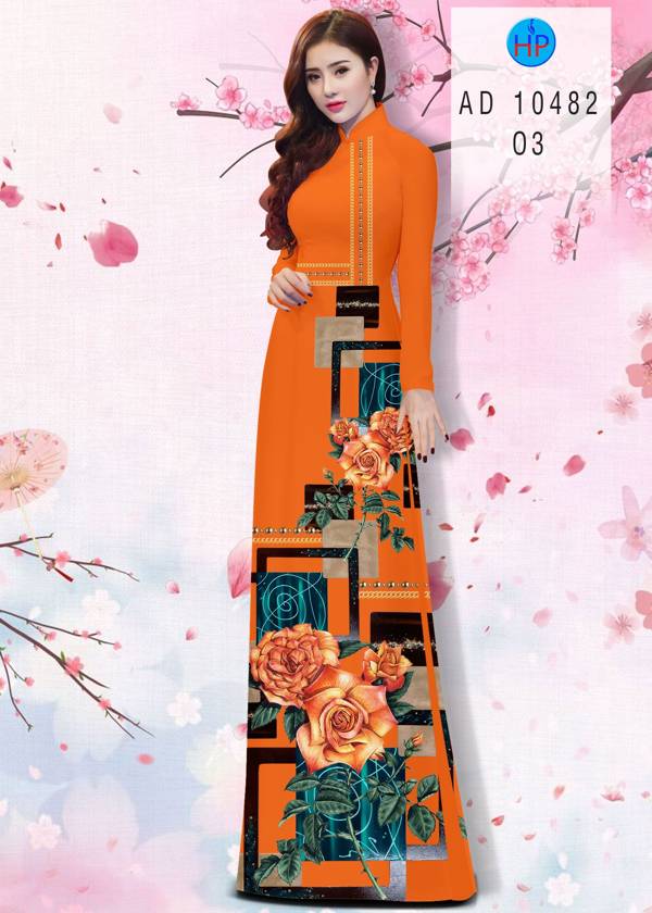 Vải Áo Dài Hoa Hồng Độc Đáo AD 10482