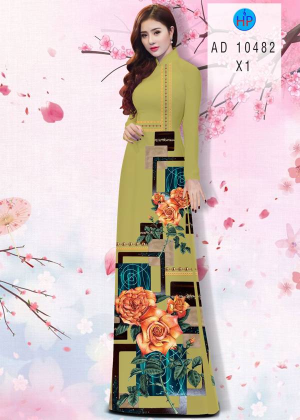 Vải Áo Dài Hoa Hồng Độc Đáo AD 10482