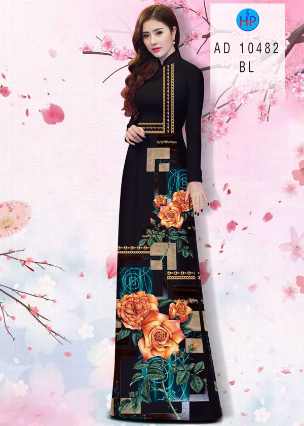 Vải Áo Dài Hoa Hồng Độc Đáo AD 10482