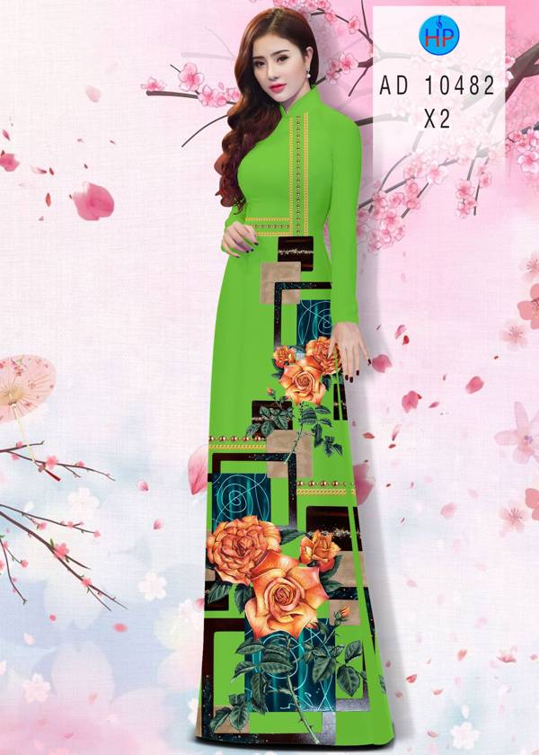 Vải Áo Dài Hoa Hồng Độc Đáo AD 10482