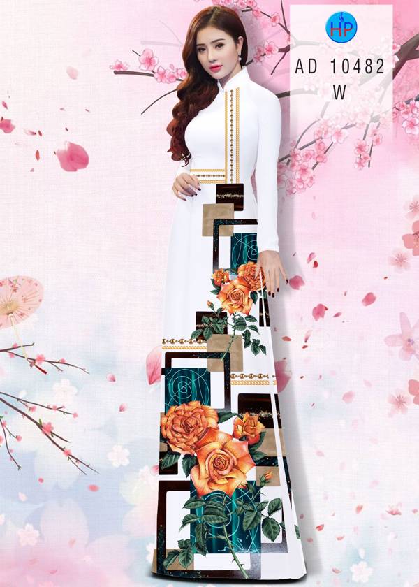 Vải Áo Dài Hoa Hồng Độc Đáo AD 10482