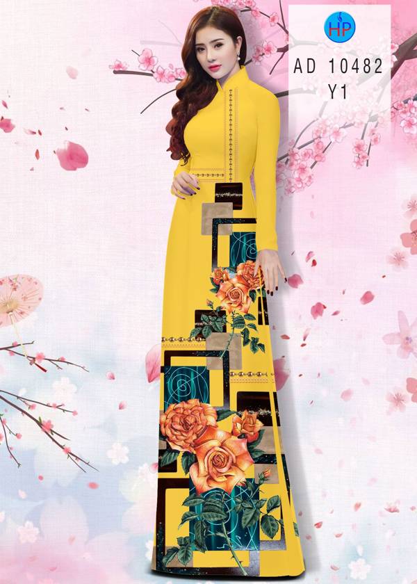Vải Áo Dài Hoa Hồng Độc Đáo AD 10482