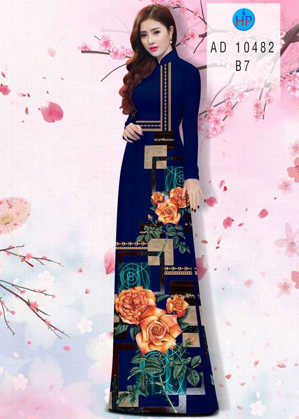 Vải Áo Dài Hoa Hồng Độc Đáo AD 10482