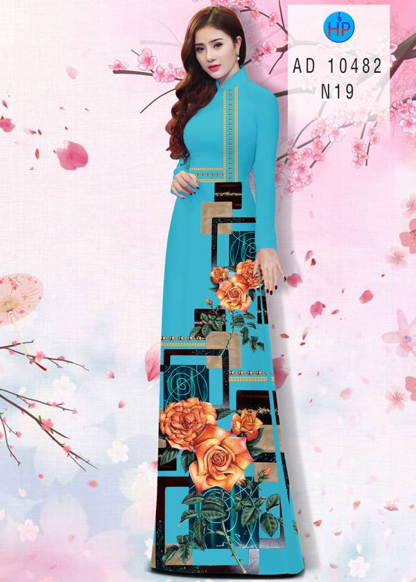 Vải Áo Dài Hoa Hồng Độc Đáo AD 10482