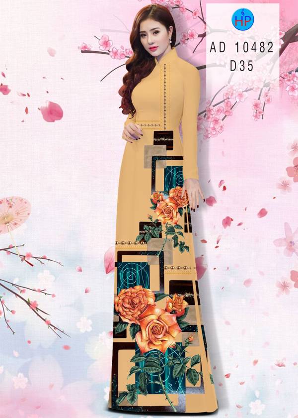 Vải Áo Dài Hoa Hồng Độc Đáo AD 10482