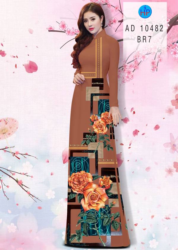 Vải Áo Dài Hoa Hồng Độc Đáo AD 10482