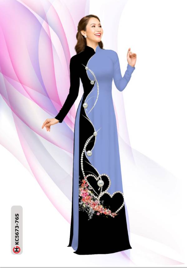 Vải Áo Dài Hoa In 3D Độc Đáo AD KC5673 29 Vải Áo Dài Hoa In 3D Độc Đáo AD KC5673