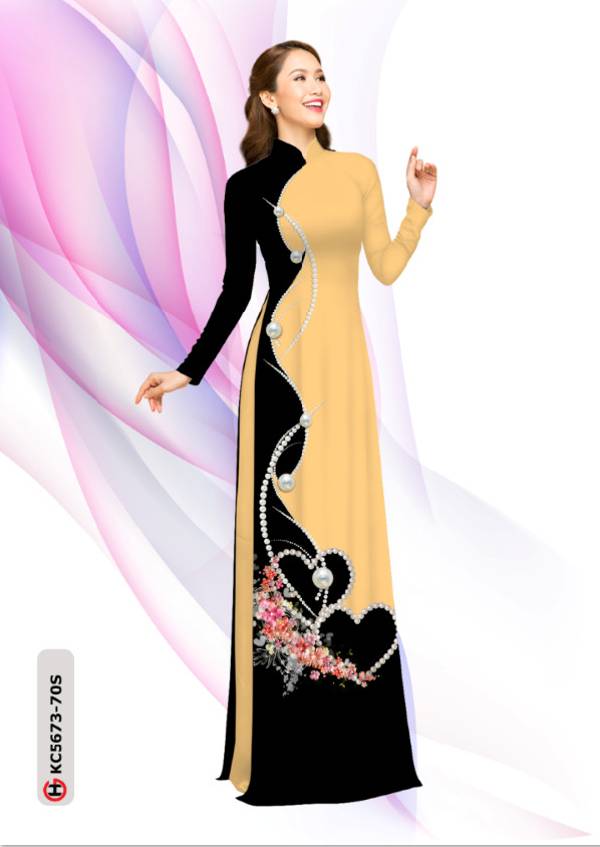 Vải Áo Dài Hoa In 3D Độc Đáo AD KC5673 28 Vải Áo Dài Hoa In 3D Độc Đáo AD KC5673