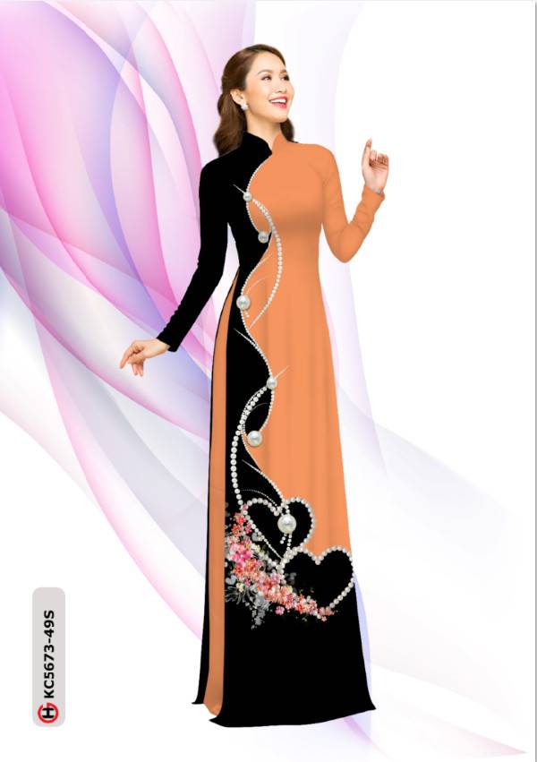 Vải Áo Dài Hoa In 3D Độc Đáo AD KC5673 33 Vải Áo Dài Hoa In 3D Độc Đáo AD KC5673
