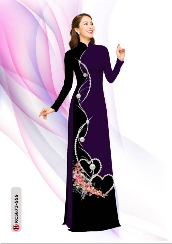 Vải Áo Dài Hoa In 3D Độc Đáo AD KC5673 37 Vải Áo Dài Hoa In 3D Độc Đáo AD KC5673